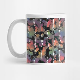 Rainbow Splatter Globs, Splashes and Stripes on Black and White Mug